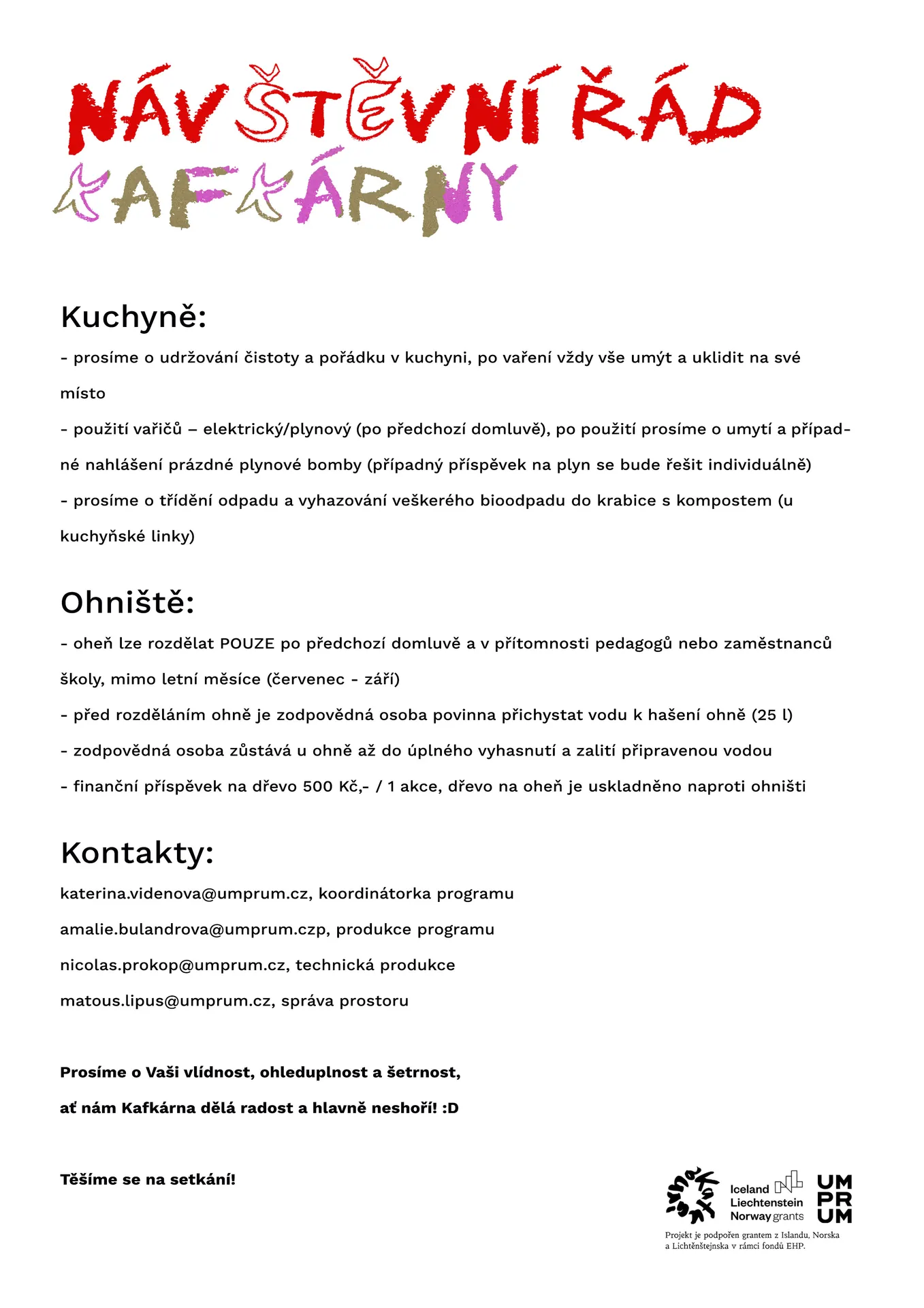 Návštěvní řád (2/2)
